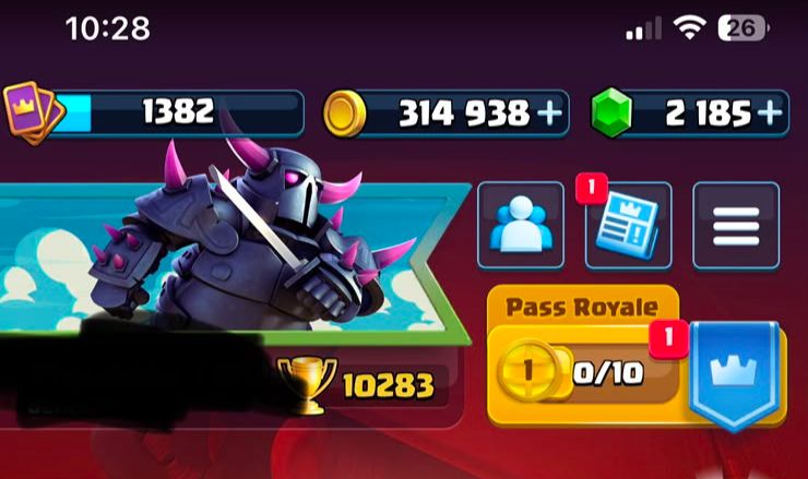 CONTA CLASH ROYALE 10.283 TROFÉUS