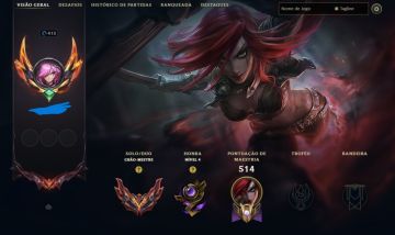 Conta Grão Mestre 1500pdl 232 skins Nivel 415 todos os campeões