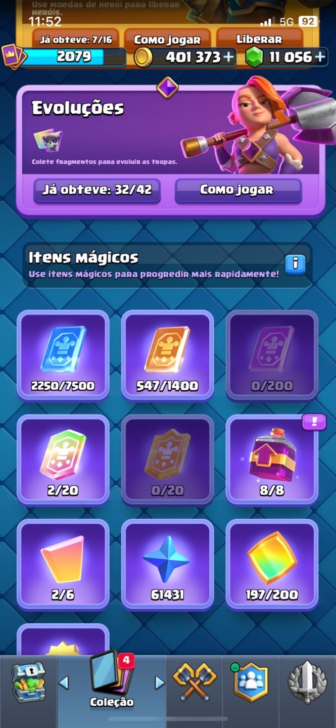 Conta Clash Royale (Todas cartas do game, 11k de gemas, 13090troféus)
