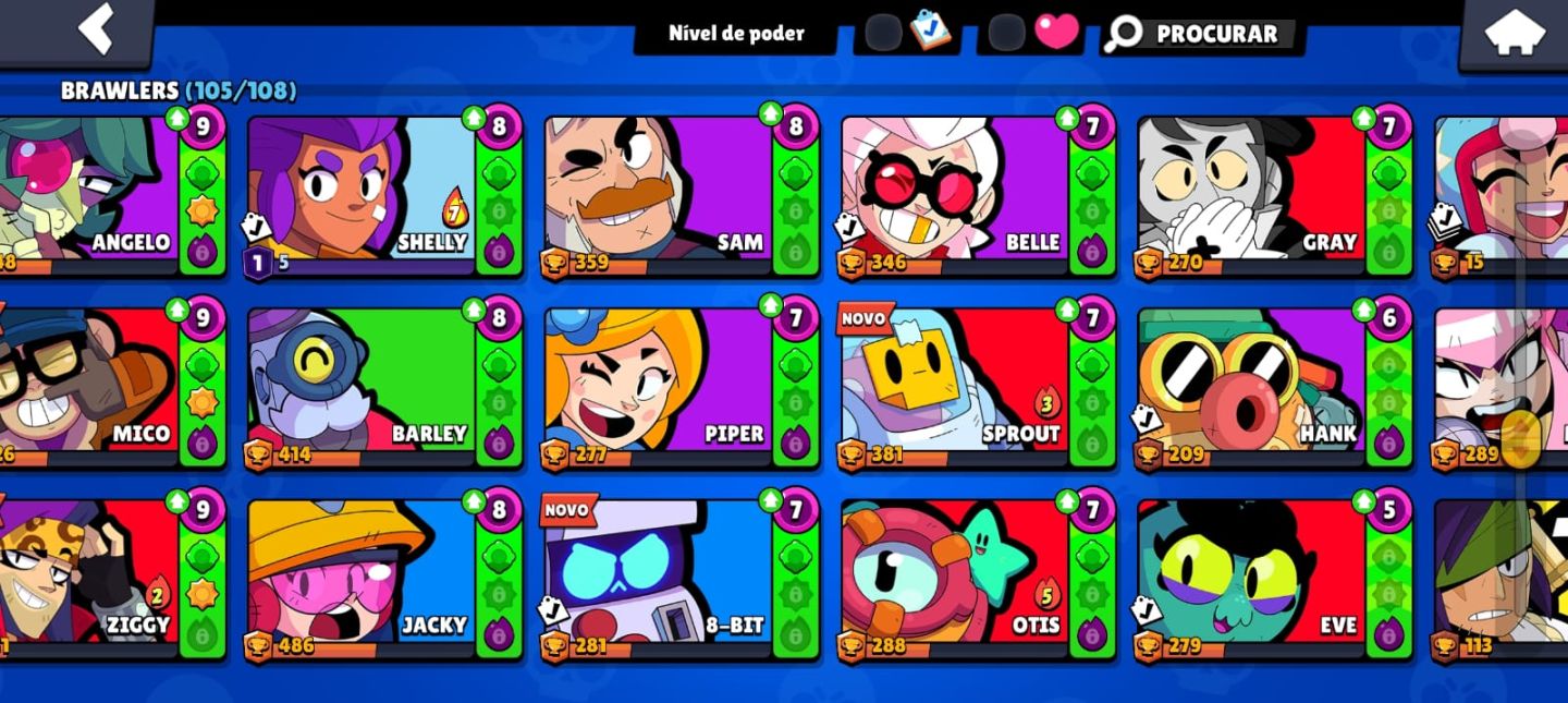 CONTA BRAWLSTARS 59K DE TROFEUS, 105 BRAWLERS + CLASH ROYALE