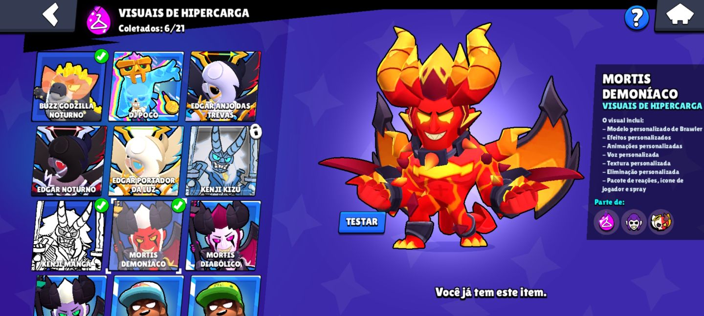 CONTA RARA BRAWL STARS 2021 | MORTIS DEMONÍACO | SPIKE CARTOON | 32K+ TROFÉUS