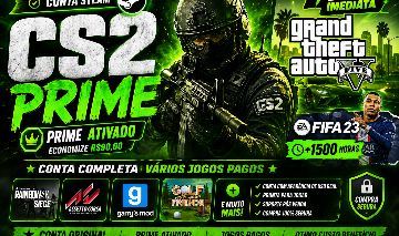 CONTA CS2 PRIME REAL - GTA V - 1500H FIFA 23 - JOGOS PAGOS