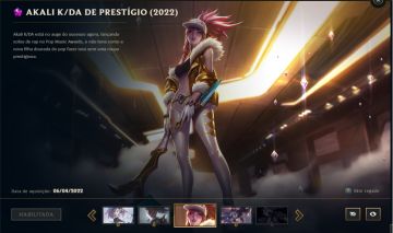 Conta LoL 117 Skins - Akali KDA Prestígio 2018 + Versão Exclusiva 2022