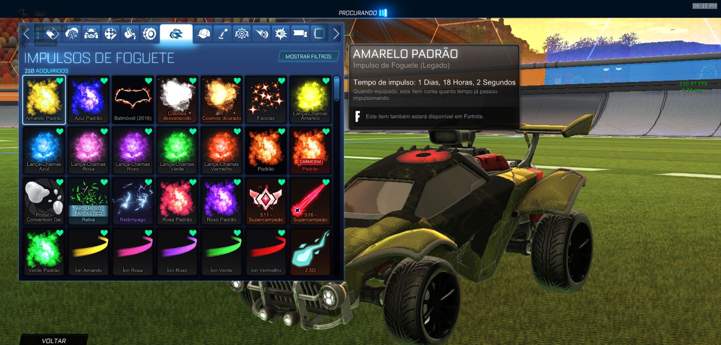 CONTA EXCLUSIVA ROCKET LEAGUE SKYLINE+BATMOVEL+TAGS GRAND CHAMPION+LEVEL2500+BIO