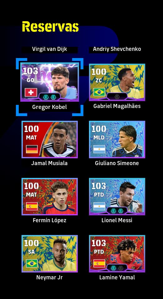 Conta Efootbal - Time Master 2 - Elenco de Portugal Completo