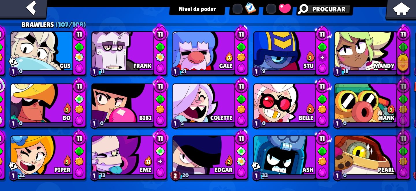 CONTA DE BRAWL STARS 97K DE TROFÉUS MUITO UPADA!