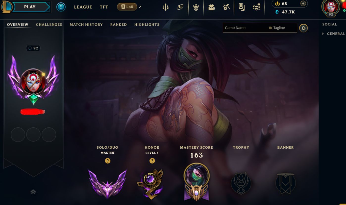 Conta Mestre 100lp 60% WR mmr alto