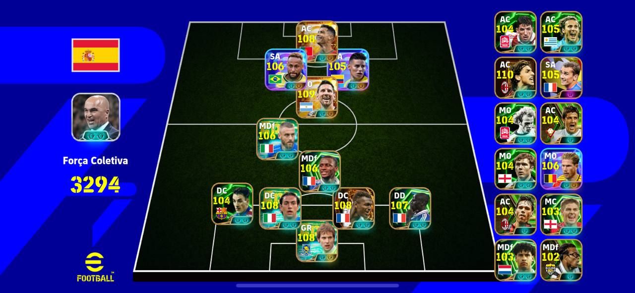 CONTA FULL! RONALDO 108 + MESSI 110 + NEY BLITZ + DESAILLY + THURAM + CECH E+++!