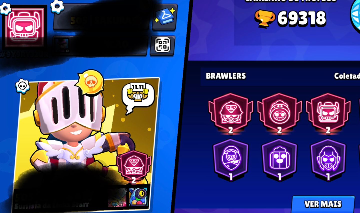 Conta de brawl com skin raras e limitadas de evento na fama solar 2
