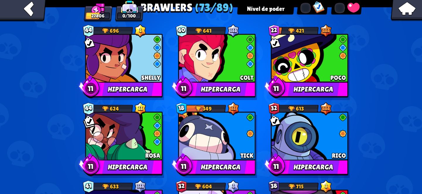|MUITO UPADA| Conta Braw Stars 27800 Trofeus Muitos brawler lvl max