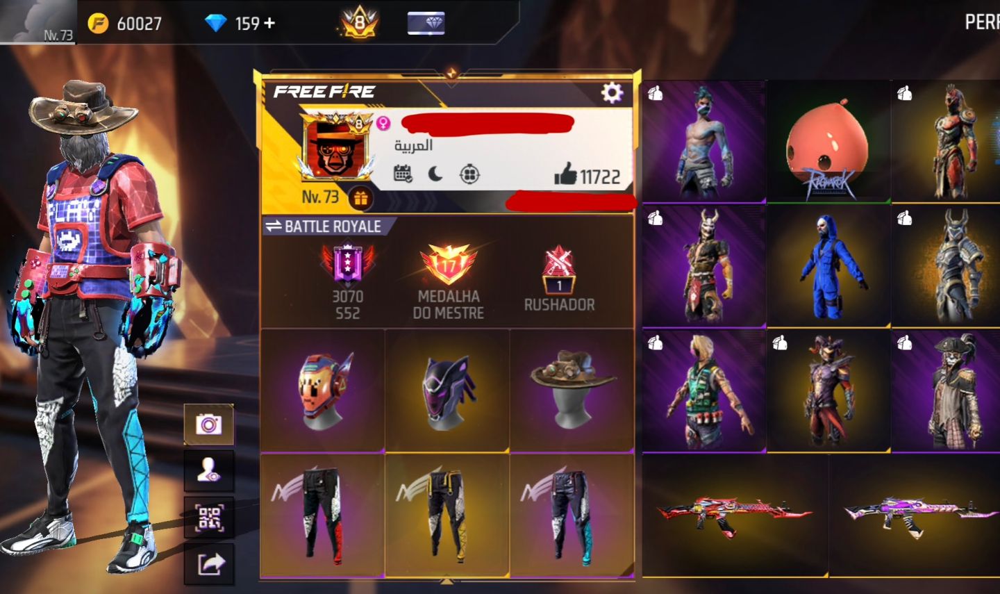 Aberto a Negociação! Conta Free Fire Prime 8, Passes 6,7,8,9,10, Full Angelical