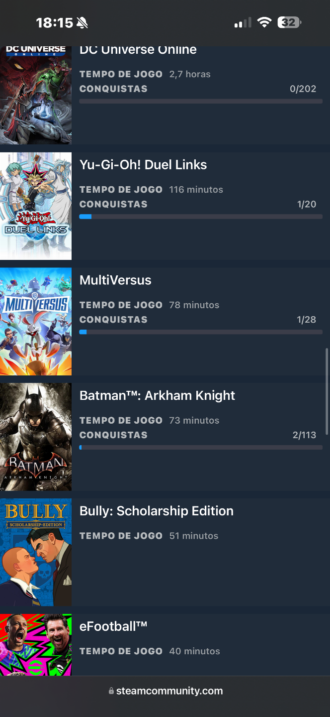 Conta steam com diversos jogos e nível alto de conta