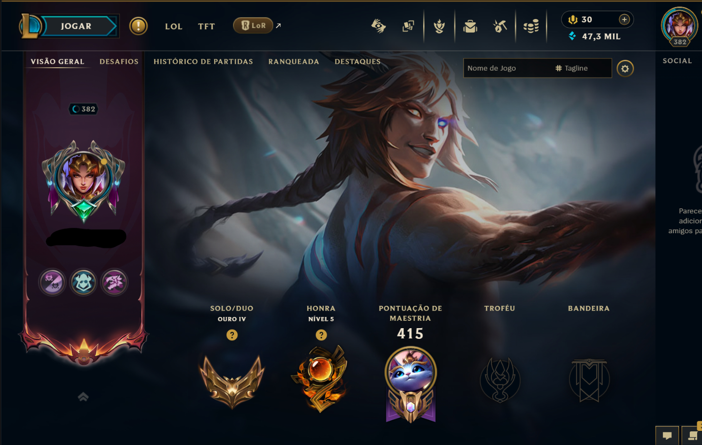CONTA MAIN LVL 382 - PERFEITA PARA SMURF!!!