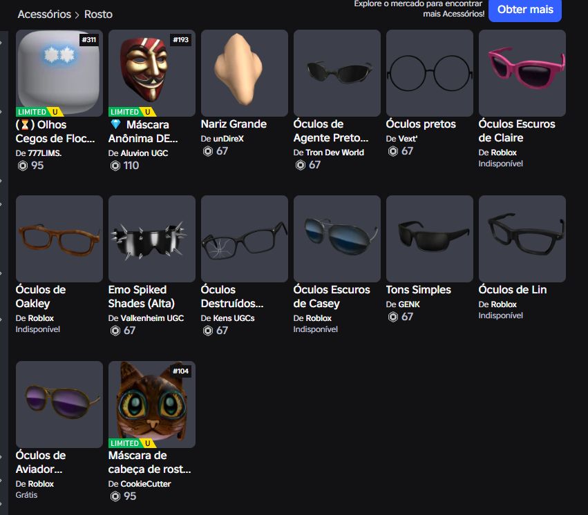 Conta roblox varios limiteds