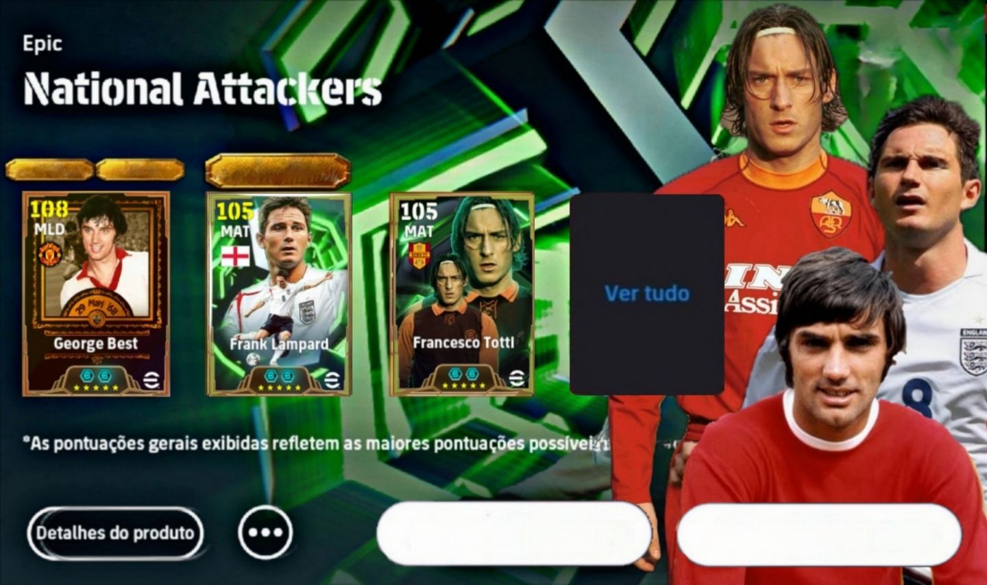 CONTA PACK EFOOTBALL COM TEVEZ 30 ANOS,MARCO REUS,YAYA TOURE,LAMPARD,TOTTI, BEST