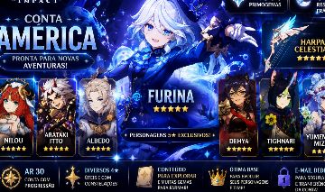 CONTA INICIANTE GENSHIN IMPACT - FURINA, NILOU, ALBEDO, ITTO E MUITO MAIS!