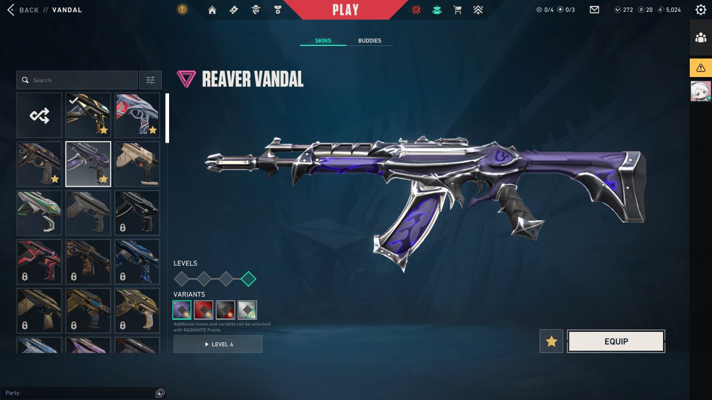 Promoção! 1.3K Gastos Conta Valorant: 3 Facas + 6 Vandals + 3 Phanthons