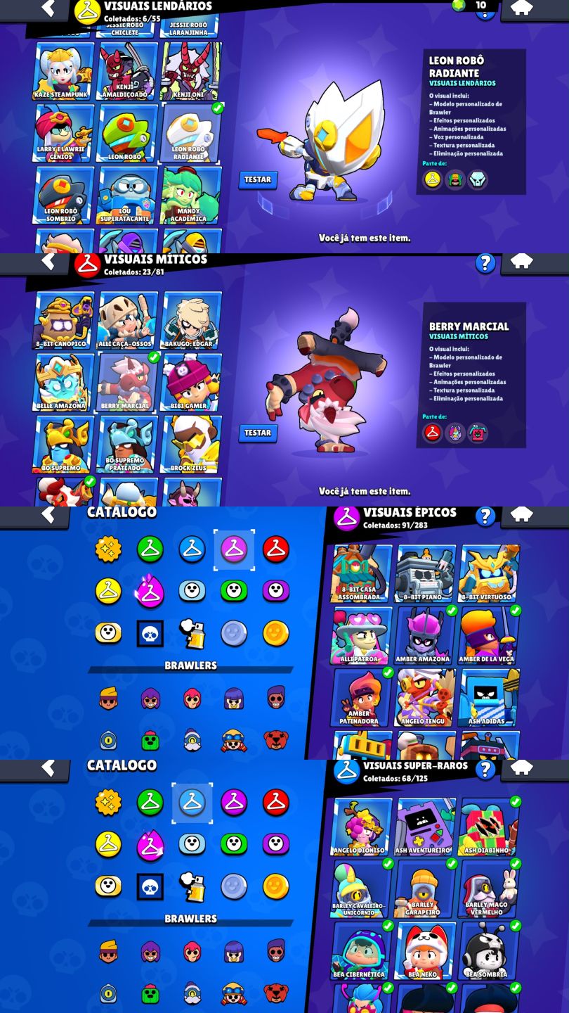 CONTA DE BRAWL STARS | 52K DE TROFEUS | 107 BRAWLERS VARIAS SKINS