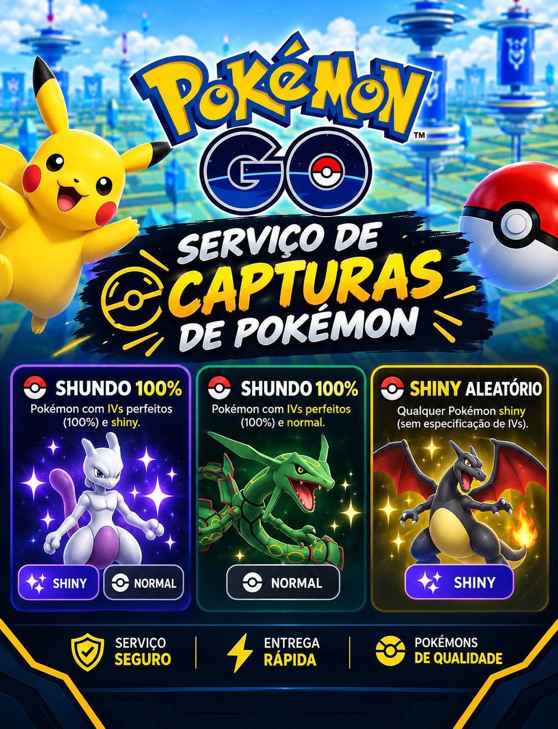 Serviços Pokémon GO / Shundo Shiny 100%/ Shundo Normal / Shiny