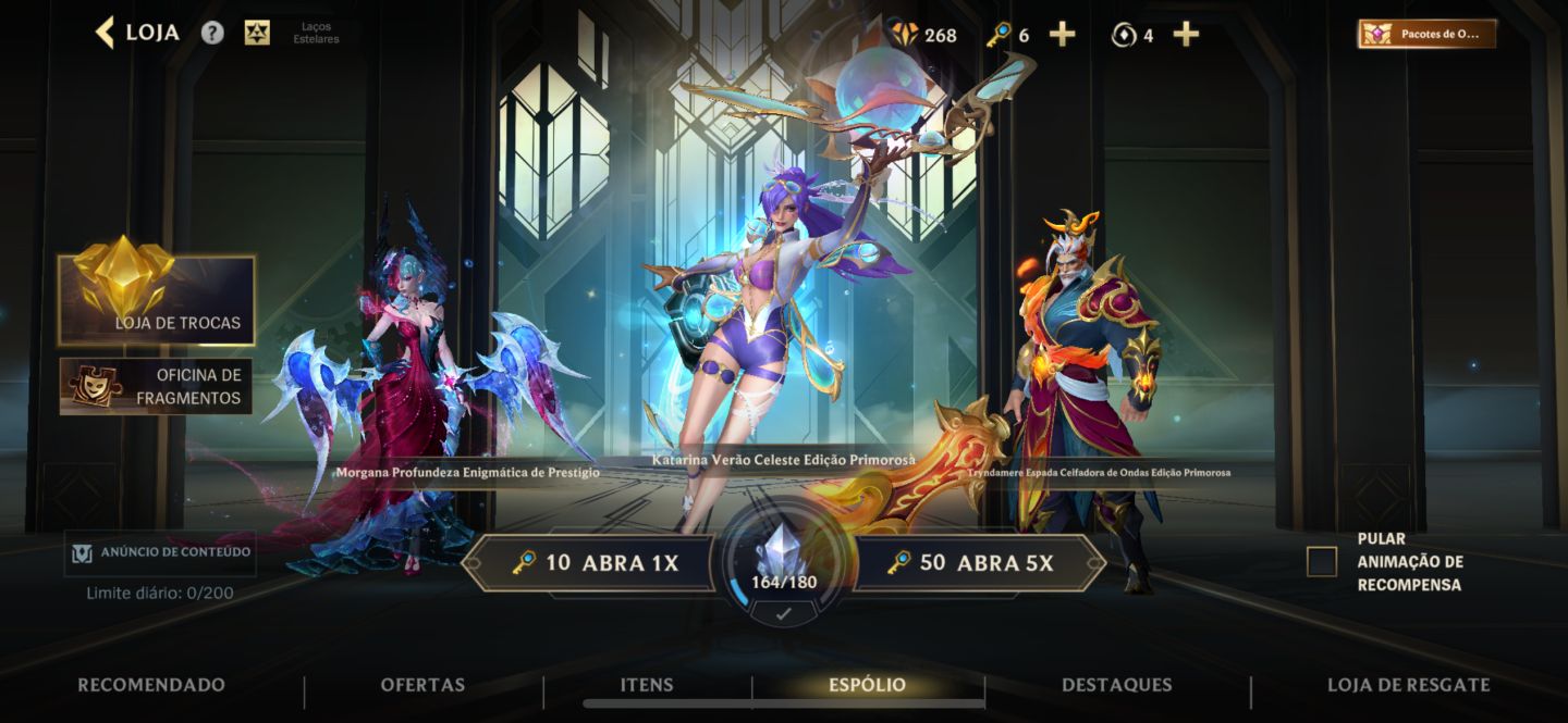 CONTA WILD RIFT COM PRESTIGIO E CROMAS