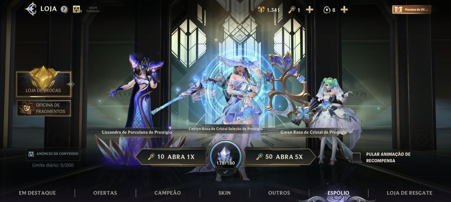 Conta WILDRIFT +210 skins SUPORTE/FADAS/SKINS MÍTICAS +7K GASTOS
