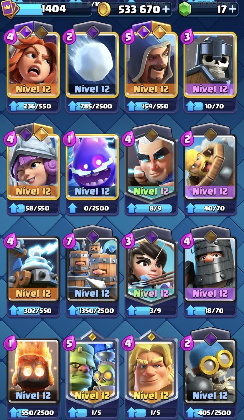 Contas Clash royale arena 21, 8k de troféus, mais barata da ggmax