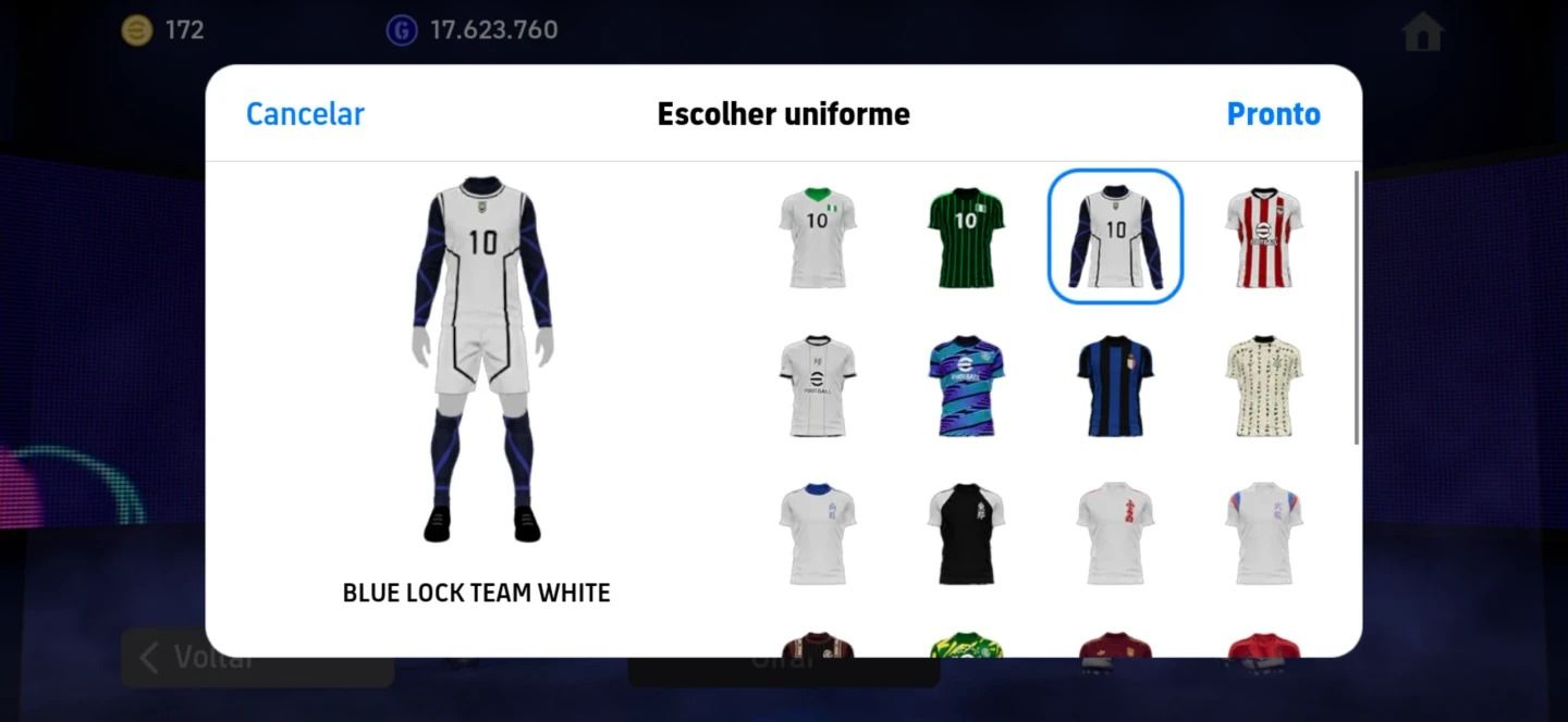Conta Efootball Força 3240 com Best, Ronaldinho, Bellingham, Hazard, Pelé Etc