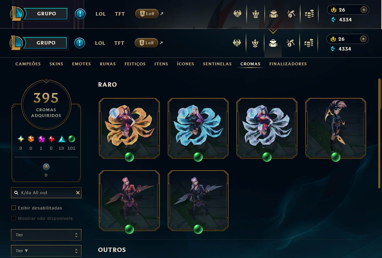 Conta LoL desde 2014 /Main Evelynn /Todos os Campeões/750 Skins/38 Míticas