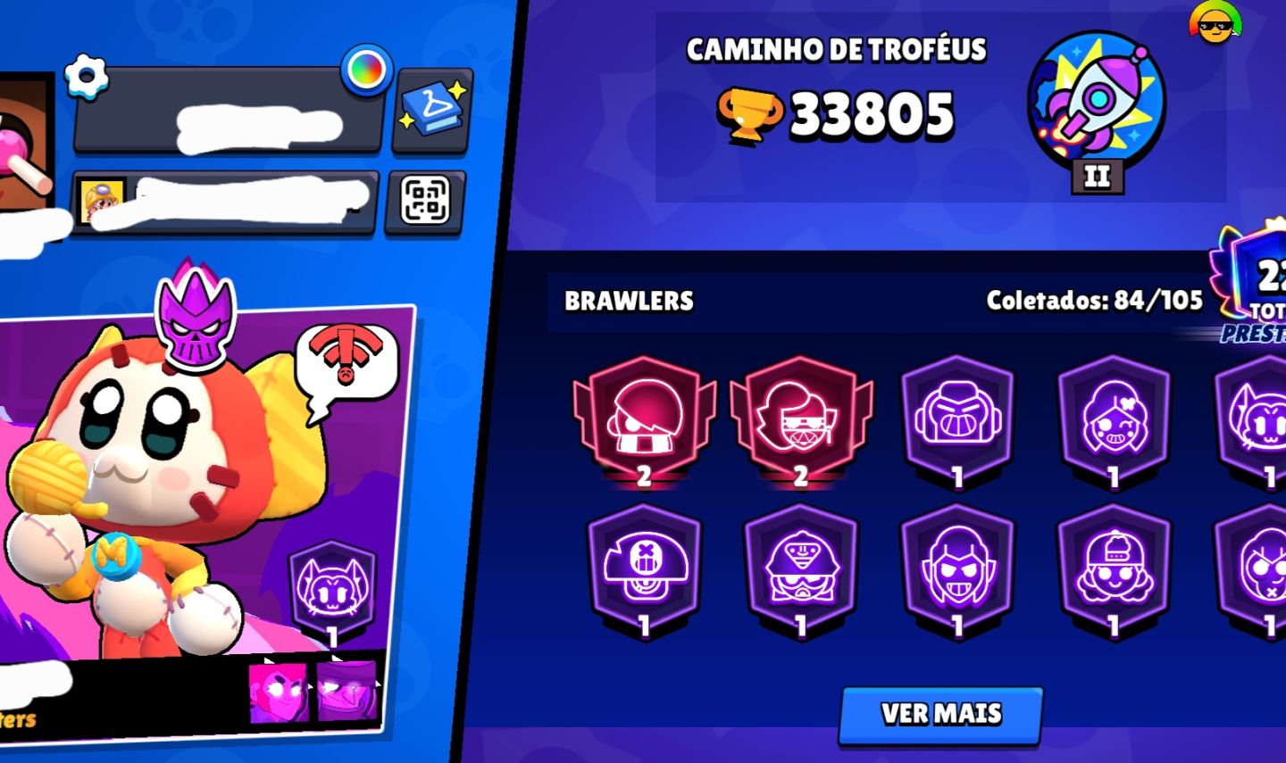 CONTA BRAWL STARS COMPLETA | 84 BRAWLERS | 22 PRESTÍGIOS