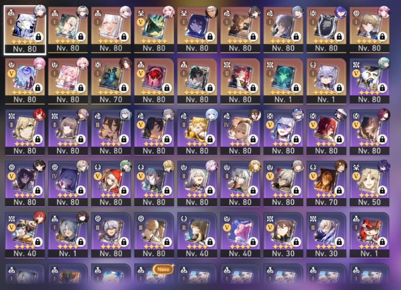 Conta 3 em 1, Genshin, Star Rail e ZZZ, as 3 endgame, muitos personagens e armas