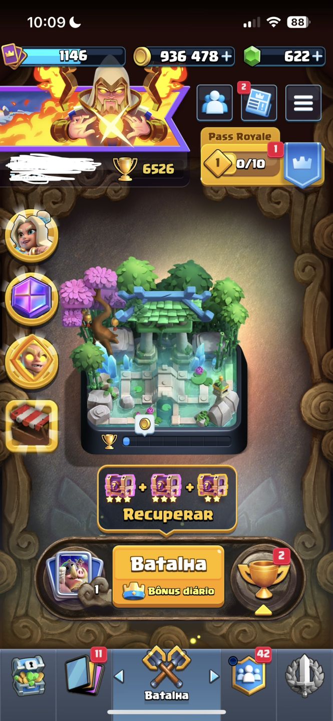 Conta inicial clash royale, bastante cartas evoluidas, e recursos para iniciar