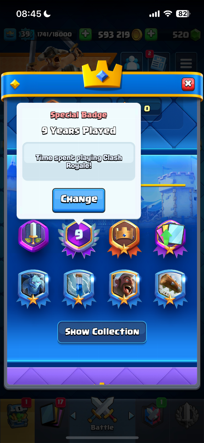CONTA CLASH ROYALE 5K + CLASH OF CLANS CV 13