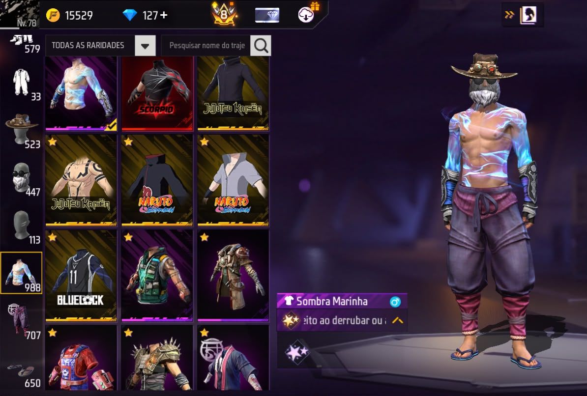 Conta free fire gemada com primeiro terceiro setimo passe 970 peitorais prime 8