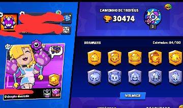 CONTA 30K TROFEUS 2020 84 BRAWLERS & SKINS DE PASSE (leia desc)