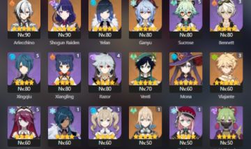 CONTA GENSHIN AR 55 | 10 PERSONAGENS 5 ESTRELAS