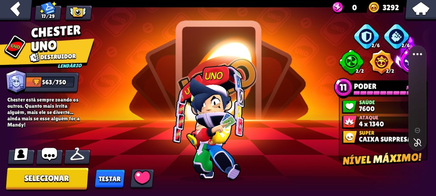 Conta de brawl stars com 54495 troféus, 108 brawlers, fama solar, e skins raras