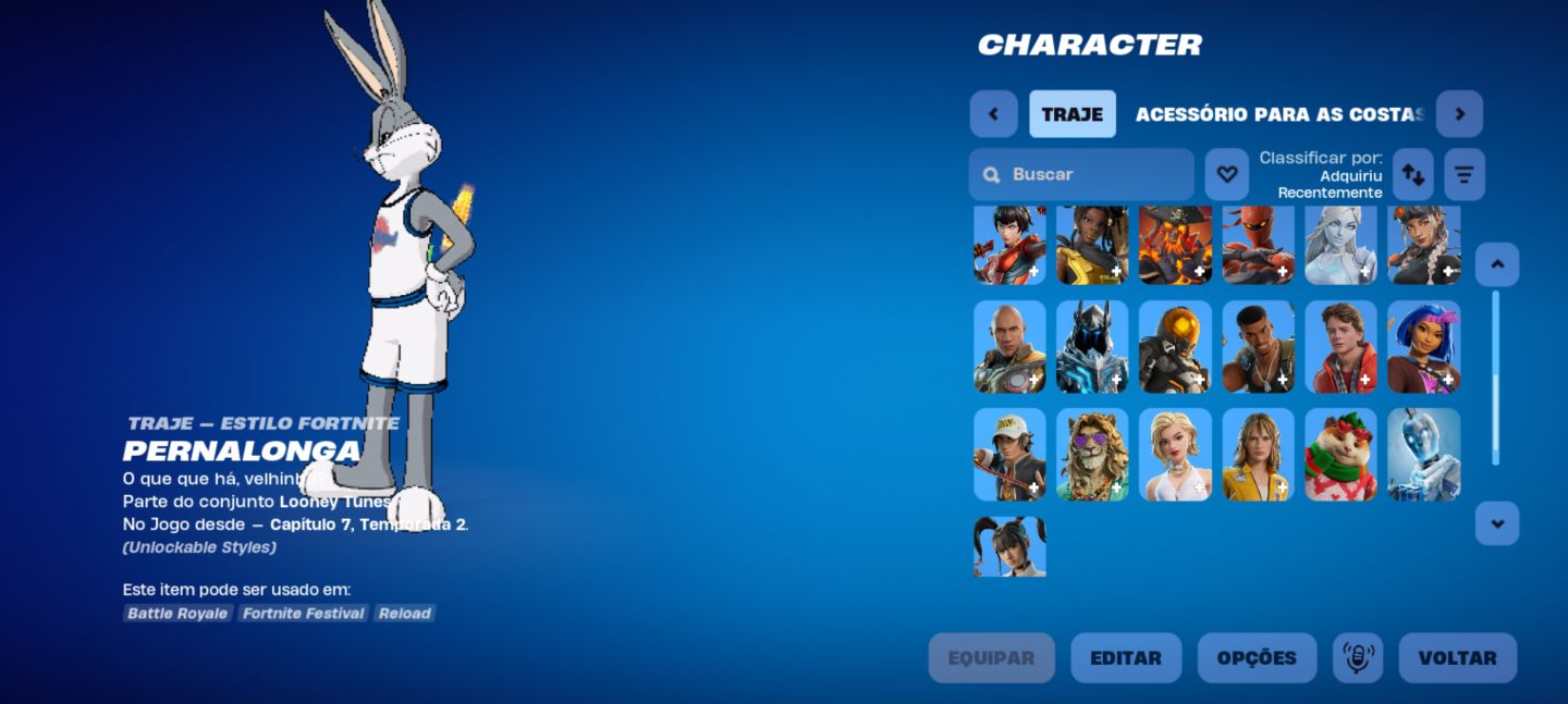 Conta do Fortnite com 41 skins, Nível 173.