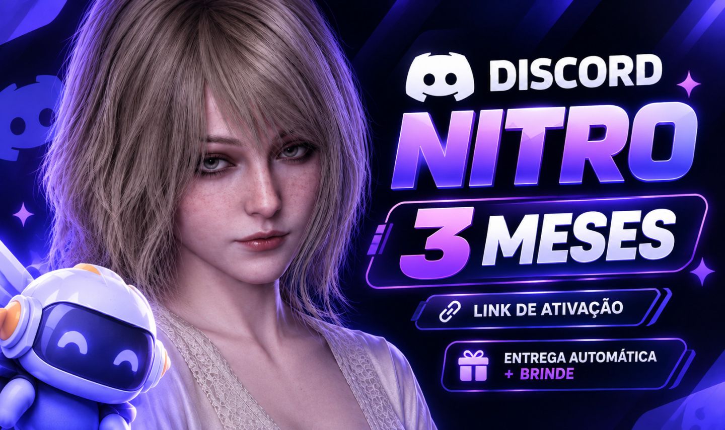 [PROMOÇÃO] DISCORD NITRO 3 MESES 2 IMPULSOS + BRINDE | ENTREGA AUTOMÁTICA