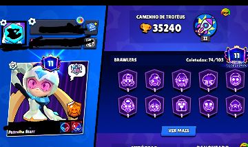 CONTA BRAWL STARS 37K TROFÉUS + 24 HIPERCARGAS + PASSE PLUS