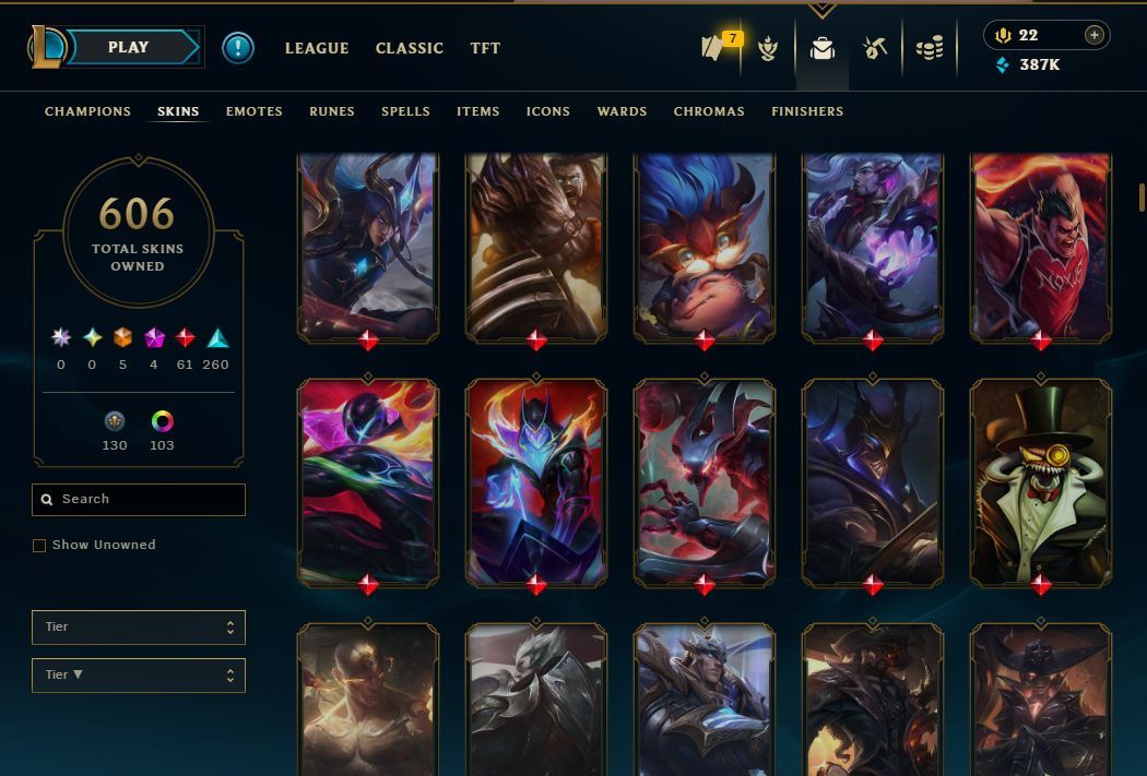 Conta Lol Full Acesso 606 Skins Esmeralda