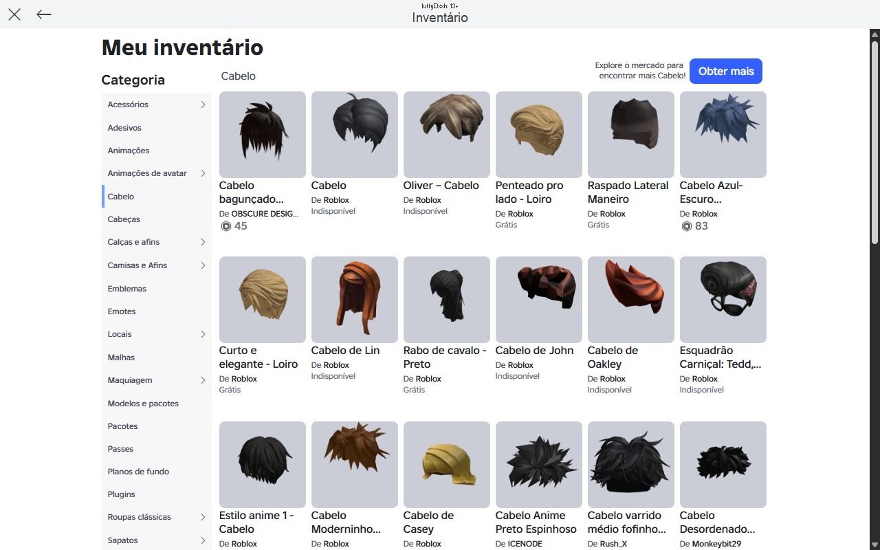CONTA ROBLOX ( tem mais coisas em jogos e skins q n foi mostrado)
