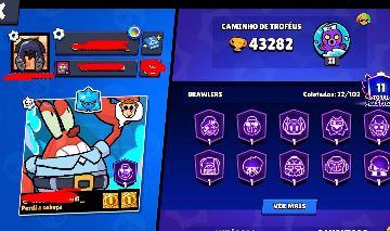 CONTA DE BRAWL STARS | 43K DE TROFÉUS |72 BRAWLERS + 8 LENDARIOS | 11 HIPER