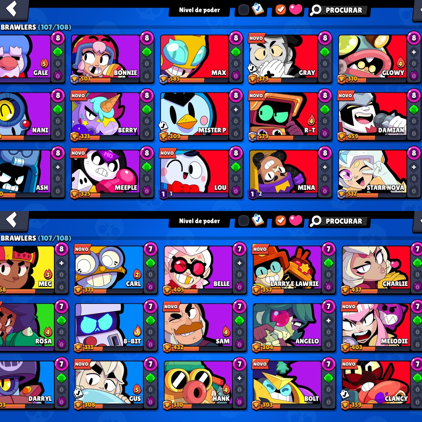 CONTA BRAWL STARS | 81.6K | 107 BRAWLERS | 287 SKINS | FULL ACESSO + DADOS