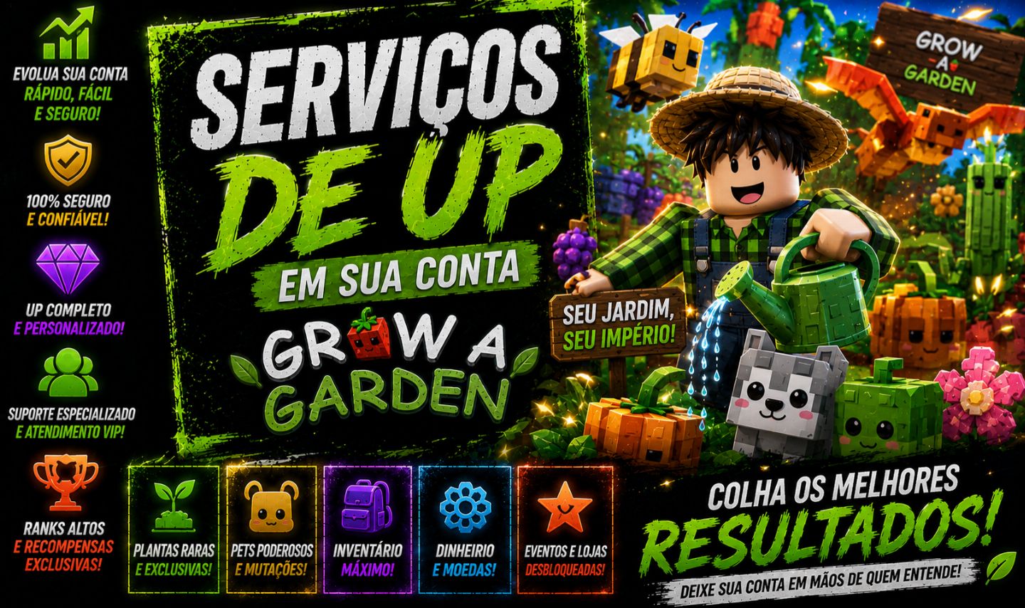SERVIÇOS DE UP EM SUA CONTA GROW A GARDEN | ROBLOX