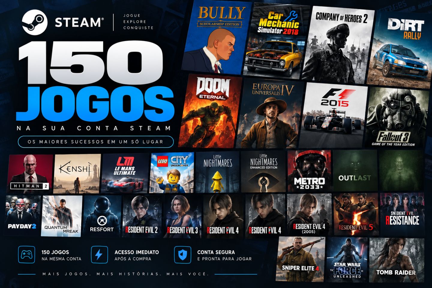 Conta da Steam - Jogos da Atualidade na Steam - Offline
