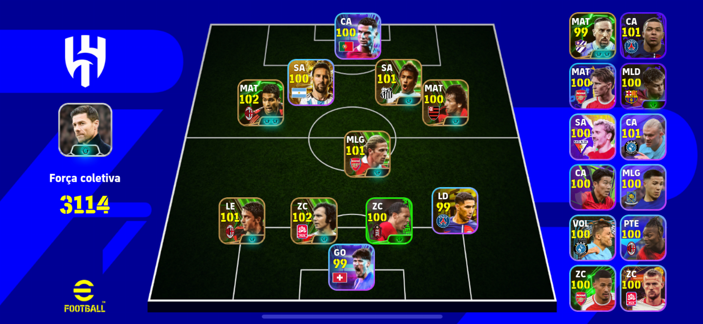 Conta Efootboll com Som chute bugado full cartas