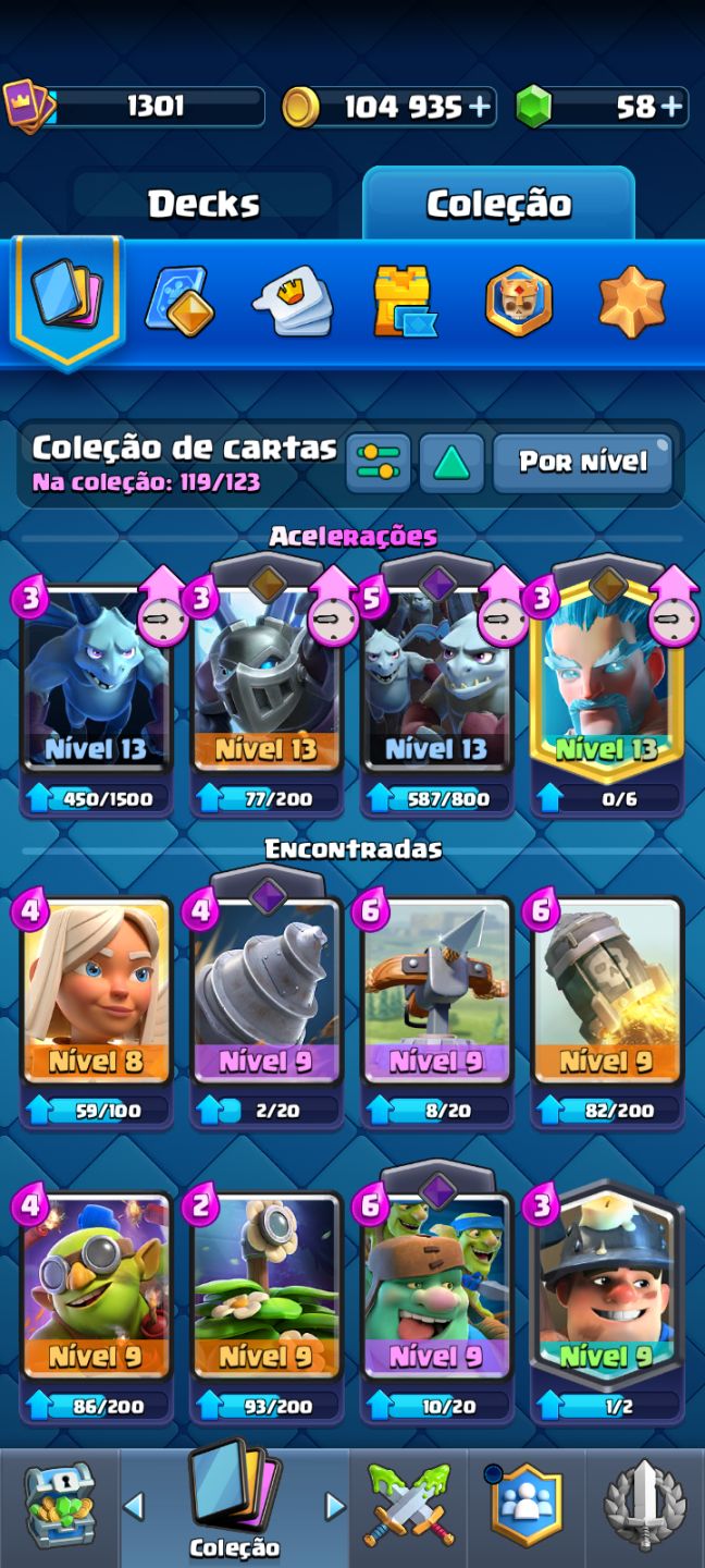 Conta de Clash Royale