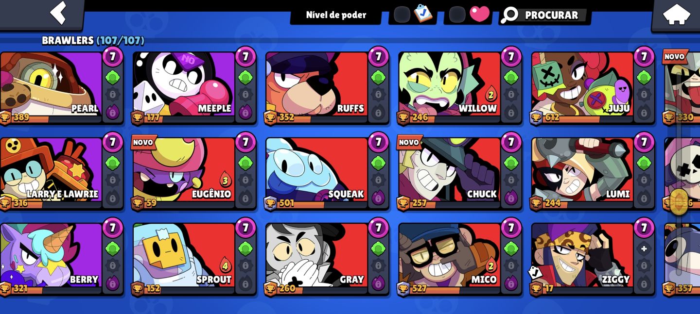 CONTA BRABA DE BRAWL STARS 70K TROFÉU, TODOS BRAWLERS