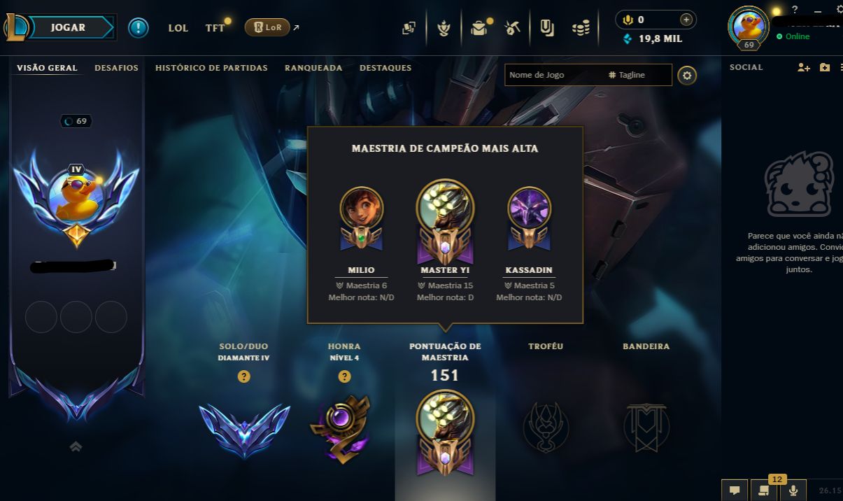 Conta League of Legends BR - Diamante IV | Ideal para Smurf