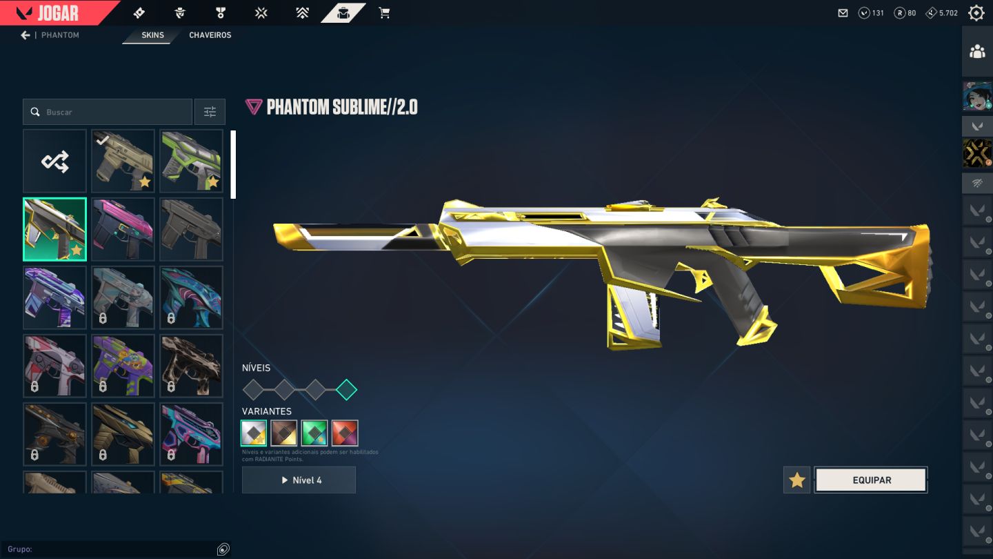 Conta valorant com varias skins com gaia e canivete singuralidade